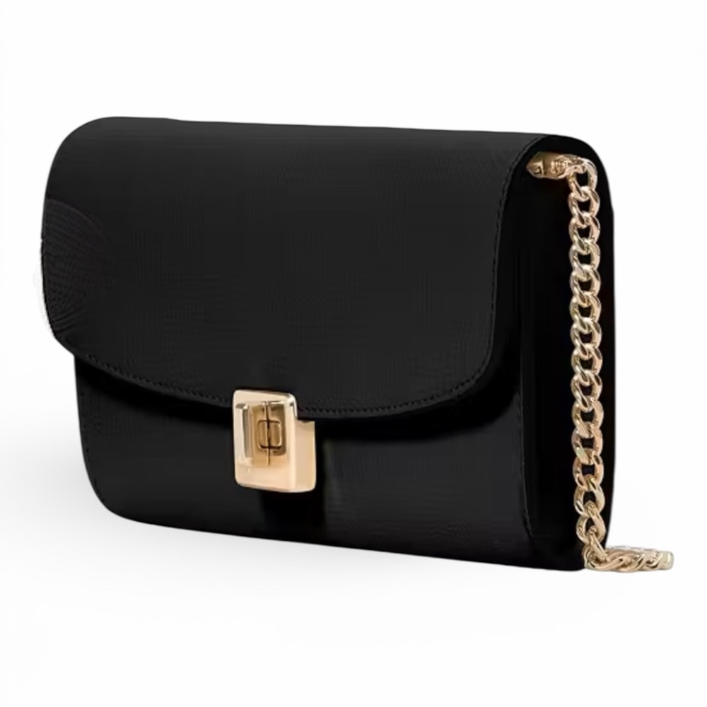 NWT Phoebe Turnlock Mini Crossbody Black/Gold - Picture 3 of 8